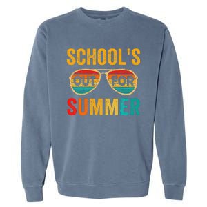 Retro Schools Out For Summer Last Day Of School Teacher Boy Garment-Dyed Sweatshirt