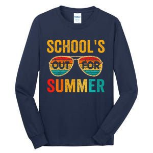 Retro Schools Out For Summer Last Day Of School Teacher Boy Tall Long Sleeve T-Shirt