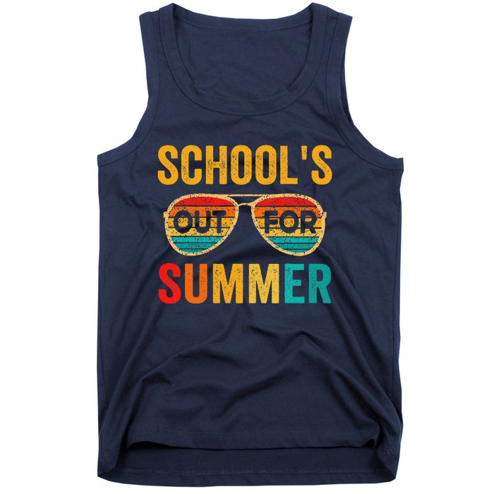 Retro Schools Out For Summer Last Day Of School Teacher Boy Tank Top