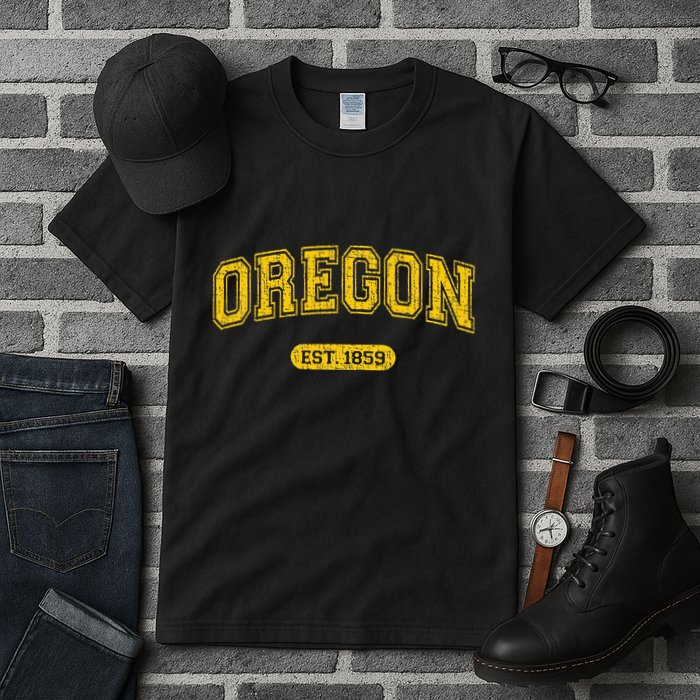 Retro Schoolstyle Oregon 1859 Distressed Tall T-Shirt