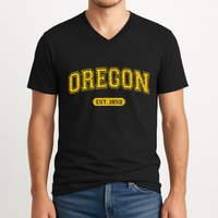 Retro Schoolstyle Oregon 1859 Distressed V-Neck T-Shirt