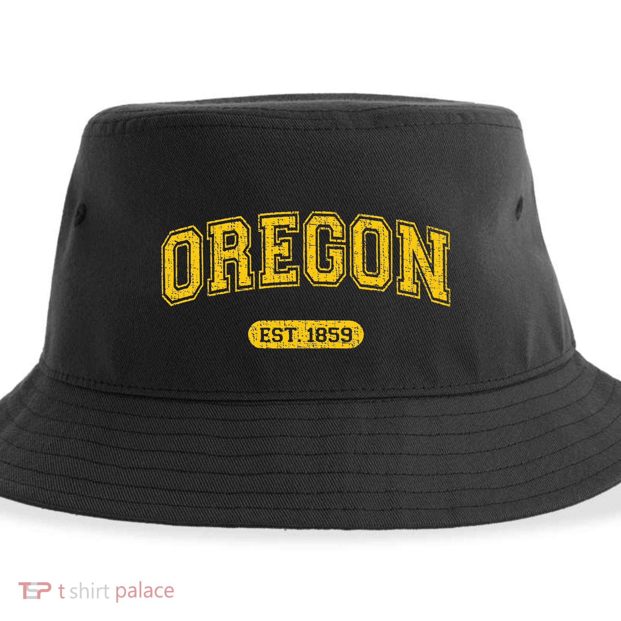 Retro Schoolstyle Oregon 1859 Distressed Sustainable Bucket Hat