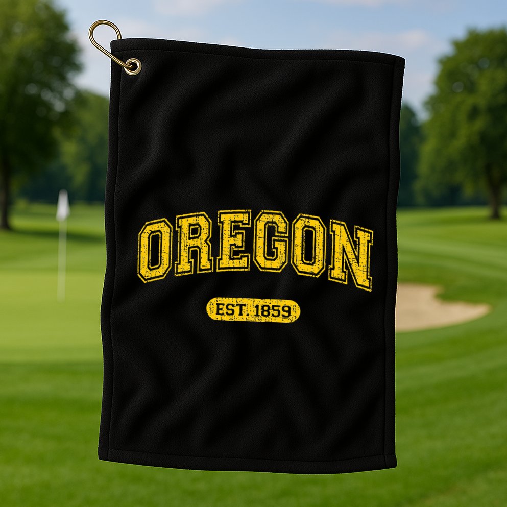 Retro Schoolstyle Oregon 1859 Distressed Golf Towel