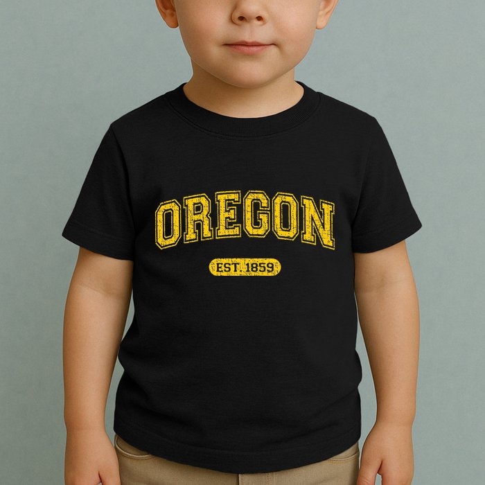 Retro Schoolstyle Oregon 1859 Distressed Toddler T-Shirt