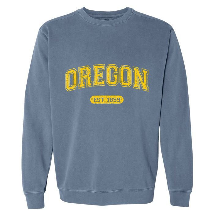 Retro Schoolstyle Oregon 1859 Distressed Garment-Dyed Sweatshirt