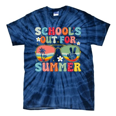 Retro Schools Out For Summer Last Day Of School Teacher Tie-Dye T-Shirt