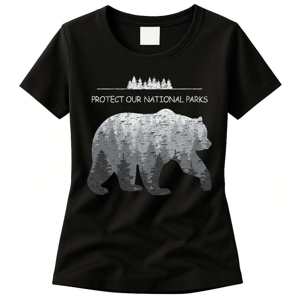 Resist Save Our Parks Alt Us National Parks Bear Nature Womens T-Shirt