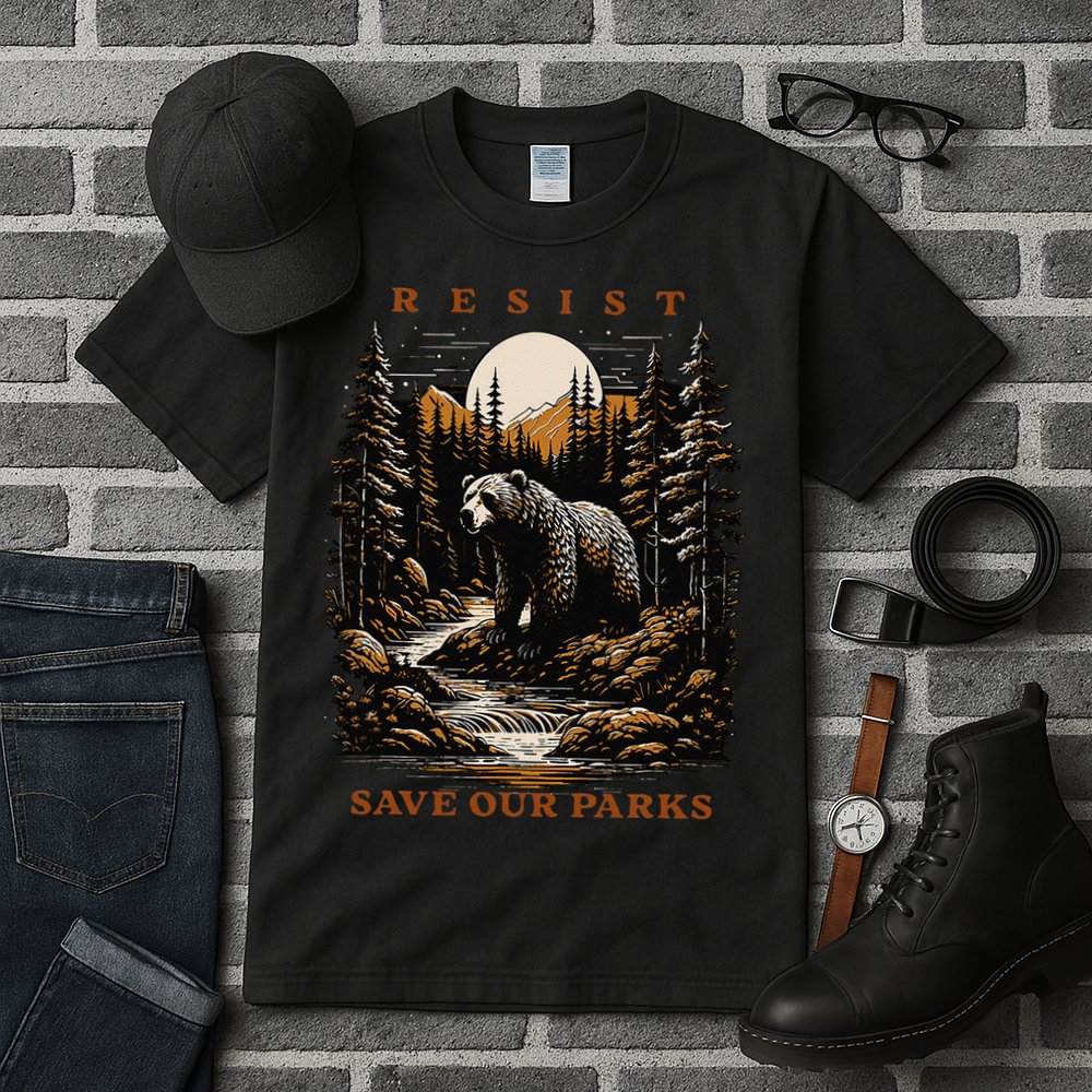 Resist Save Our Parks US National Parks Bear Nature Tall T-Shirt