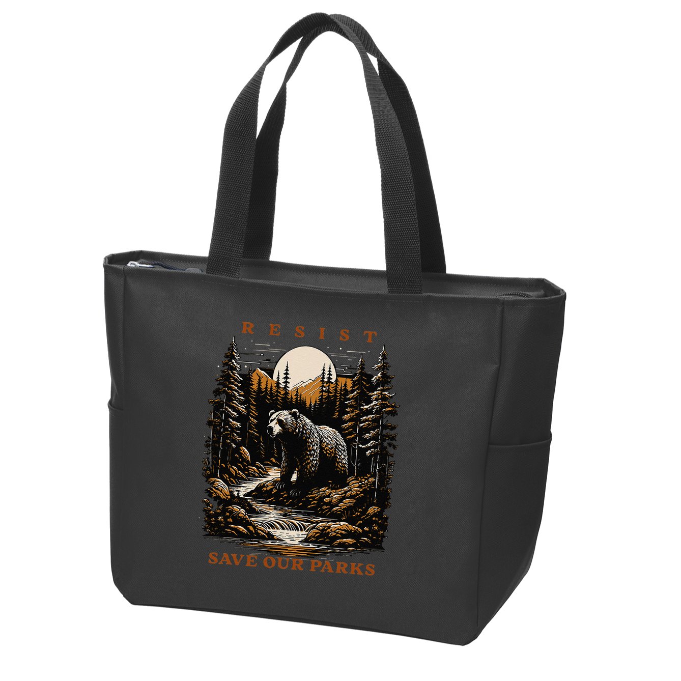 Resist Save Our Parks US National Parks Bear Nature Zip Tote Bag
