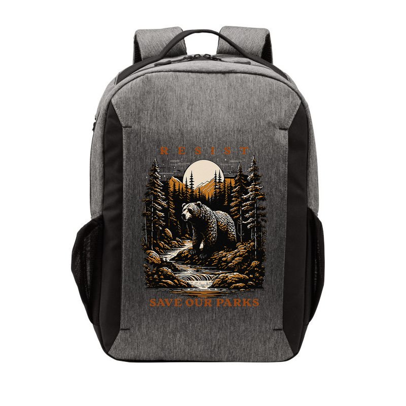 Resist Save Our Parks US National Parks Bear Nature Vector Backpack