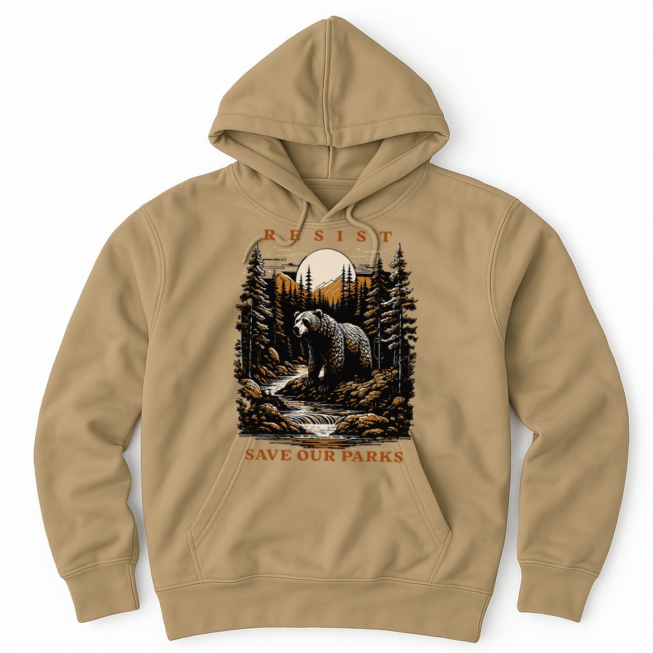 Resist Save Our Parks US National Parks Bear Nature Hoodie