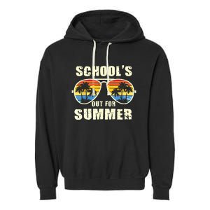 Retro Schools Out For Summer Last Day Of School Teacher Boy Garment-Dyed Fleece Hoodie