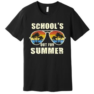 Retro Schools Out For Summer Last Day Of School Teacher Boy Premium T-Shirt