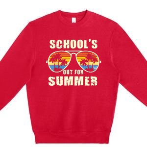 Retro Schools Out For Summer Last Day Of School Teacher Boy Premium Crewneck Sweatshirt