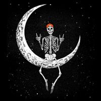 Rocker Skeleton On Moon Hand Rock On Costume Funny Halloween Gift Impact Tech Backpack