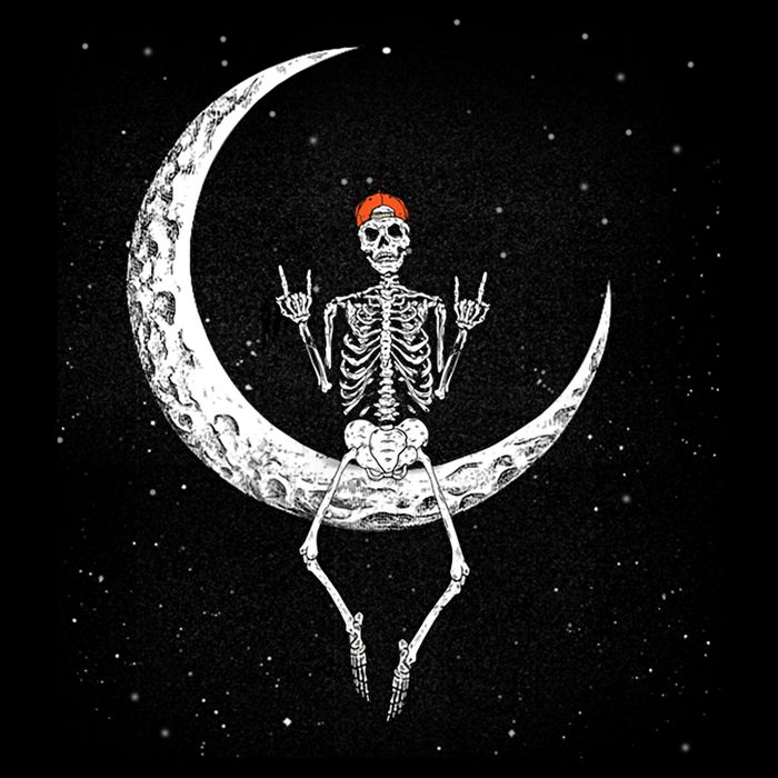 Rocker Skeleton On Moon Hand Rock On Costume Funny Halloween Gift Impact Tech Backpack