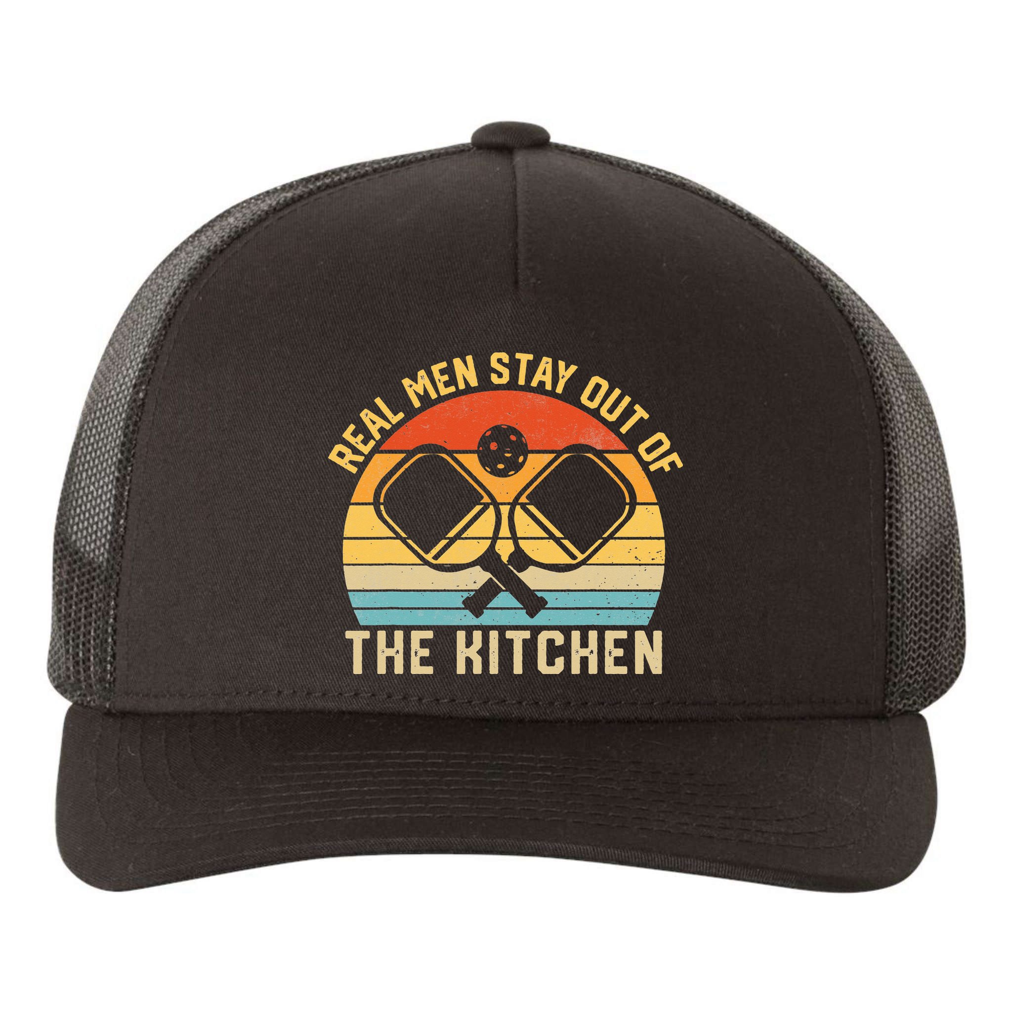 Real Stay Out of the Kitchen Vintage Pickleball Yupoong Adult 5-Panel Trucker Hat