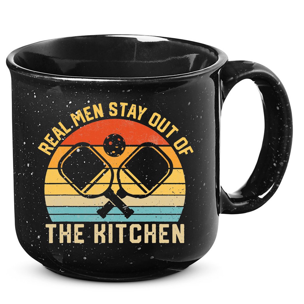 Real Stay Out of the Kitchen Vintage Pickleball 15oz Campfire Ceramic Mug