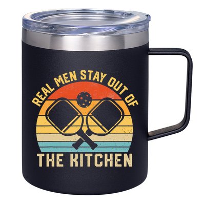 Real Stay Out of the Kitchen Vintage Pickleball 12oz Stainless Steel Coffee Mug