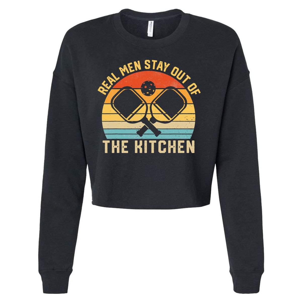 Real Stay Out of the Kitchen Vintage Pickleball Cropped Pullover Crew