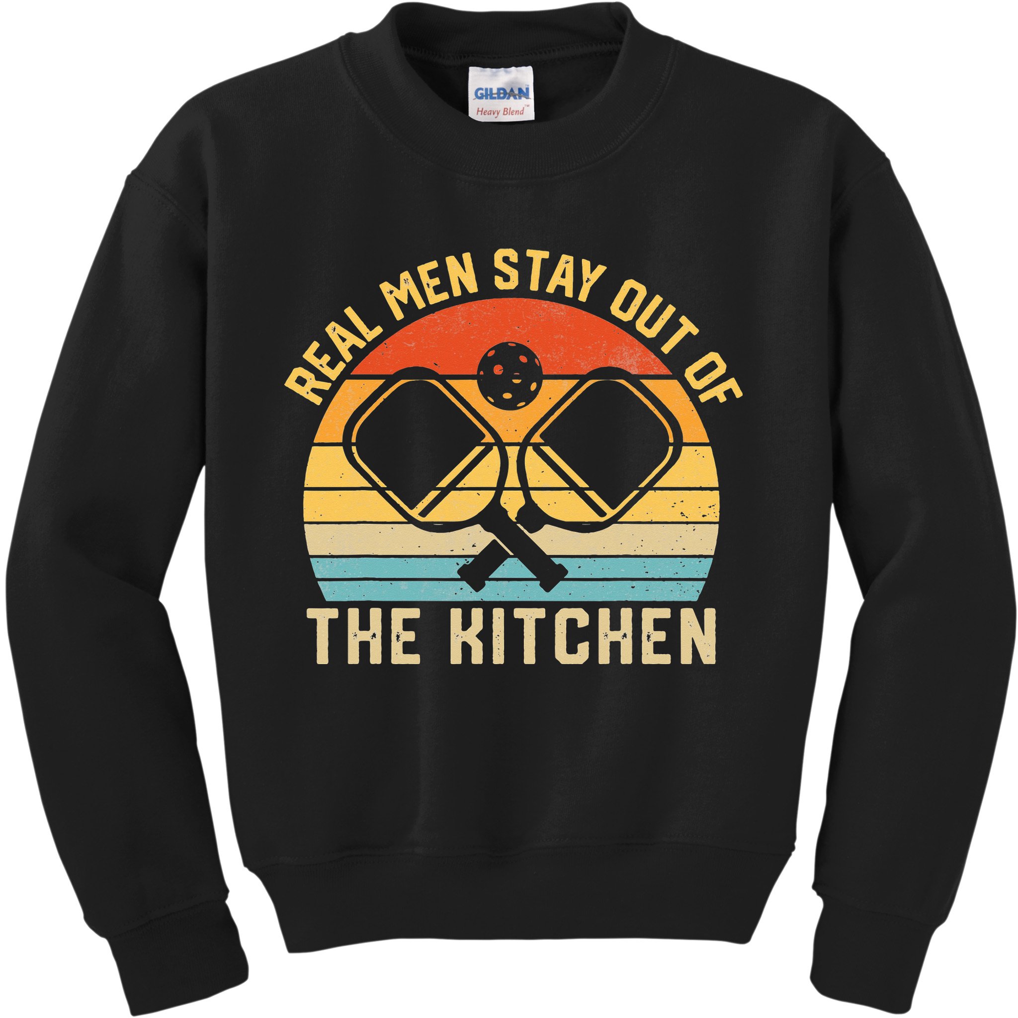 Real Stay Out of the Kitchen Vintage Pickleball Kids Sweatshirt
