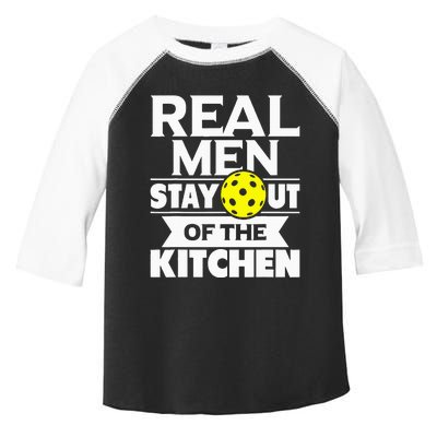 Real  Stay Out Of The Kitchen Funny Pickleball Paddleball Toddler Fine Jersey T-Shirt