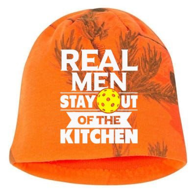 Real  Stay Out Of The Kitchen Funny Pickleball Paddleball Kati - Camo Knit Beanie