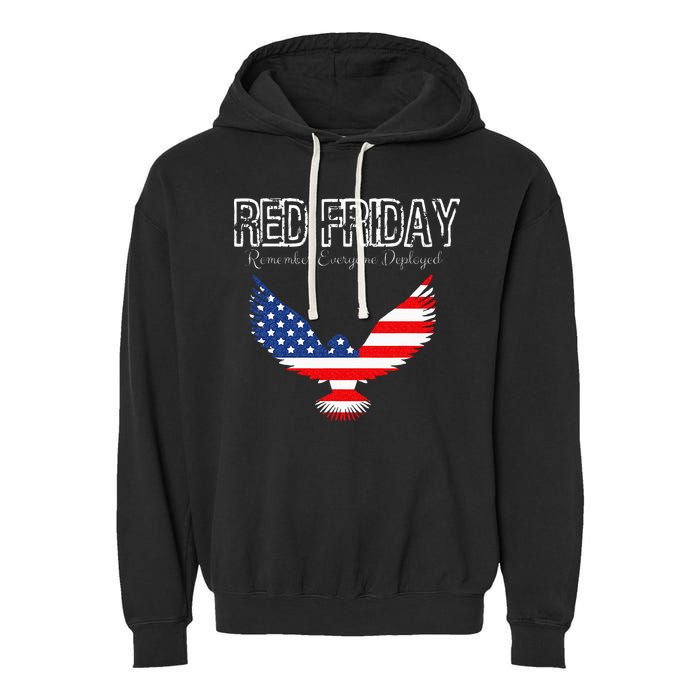 R.E.D. Support Our Troops Wear Red On Friday Garment-Dyed Fleece Hoodie