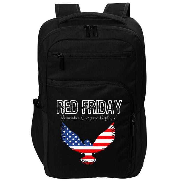 R.E.D. Support Our Troops Wear Red On Friday Impact Tech Backpack