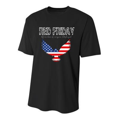 R.E.D. Support Our Troops Wear Red On Friday Youth Performance Sprint T-Shirt