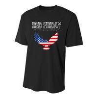 R.E.D. Support Our Troops Wear Red On Friday Youth Performance Sprint T-Shirt