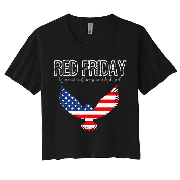 R.E.D. Support Our Troops Wear Red On Friday Crop Top