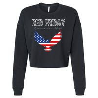 R.E.D. Support Our Troops Wear Red On Friday Cropped Pullover Crew