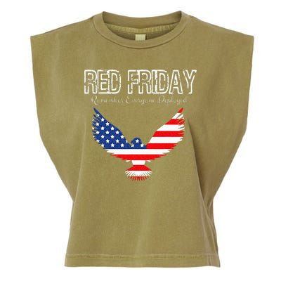R.E.D. Support Our Troops Wear Red On Friday Garment-Dyed Women's Muscle Tee