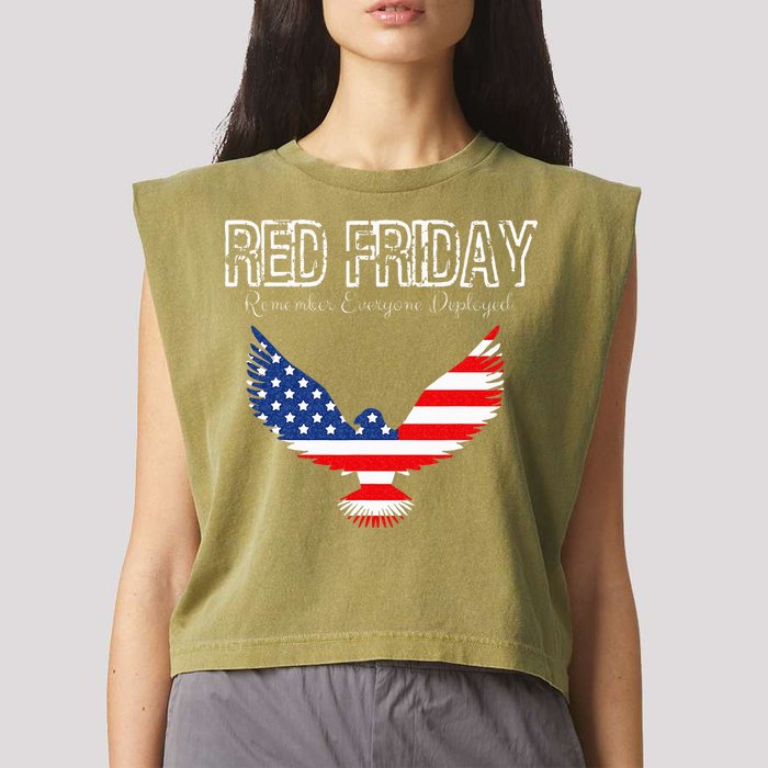 R.E.D. Support Our Troops Wear Red On Friday Garment-Dyed Women's Muscle Tee