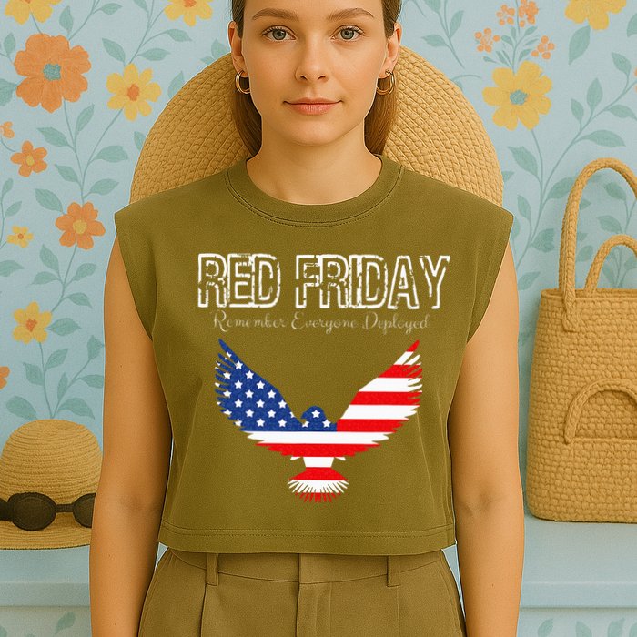 R.E.D. Support Our Troops Wear Red On Friday Garment-Dyed Women's Muscle Tee