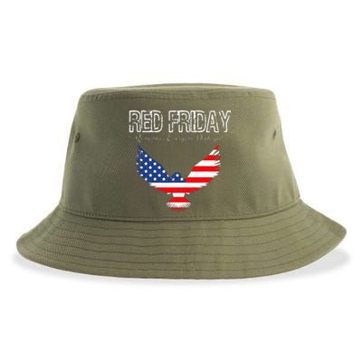 R.E.D. Support Our Troops Wear Red On Friday Sustainable Bucket Hat