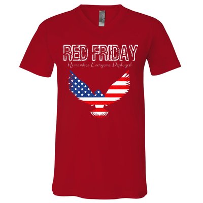 R.E.D. Support Our Troops Wear Red On Friday V-Neck T-Shirt