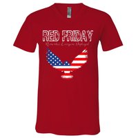 R.E.D. Support Our Troops Wear Red On Friday V-Neck T-Shirt