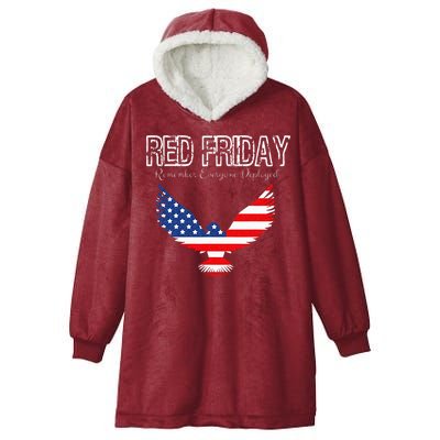 R.E.D. Support Our Troops Wear Red On Friday Hooded Wearable Blanket