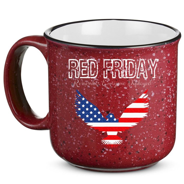 R.E.D. Support Our Troops Wear Red On Friday 15oz Campfire Ceramic Mug