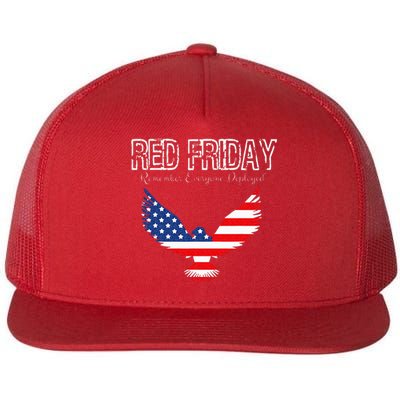 R.E.D. Support Our Troops Wear Red On Friday Flat Bill Trucker Hat