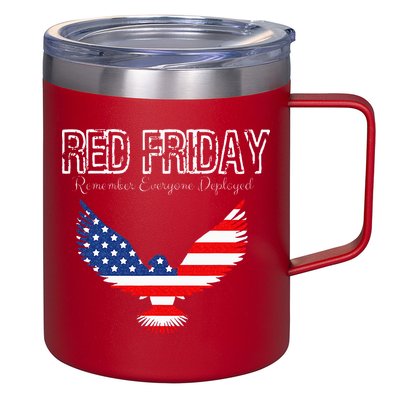 R.E.D. Support Our Troops Wear Red On Friday 12oz Stainless Steel Coffee Mug