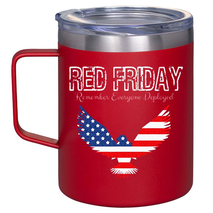 R.E.D. Support Our Troops Wear Red On Friday 12oz Stainless Steel Coffee Mug