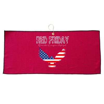 R.E.D. Support Our Troops Wear Red On Friday Large Microfiber Waffle Golf Towel