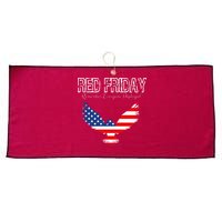 R.E.D. Support Our Troops Wear Red On Friday Large Microfiber Waffle Golf Towel