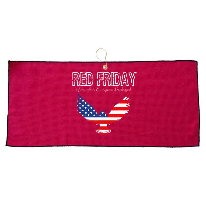 R.E.D. Support Our Troops Wear Red On Friday Large Microfiber Waffle Golf Towel