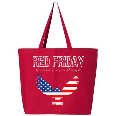 R.E.D. Support Our Troops Wear Red On Friday 25L Jumbo Tote