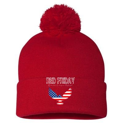 R.E.D. Support Our Troops Wear Red On Friday Pom Pom 12in Knit Beanie