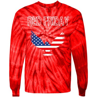 R.E.D. Support Our Troops Wear Red On Friday Tie-Dye Long Sleeve Shirt